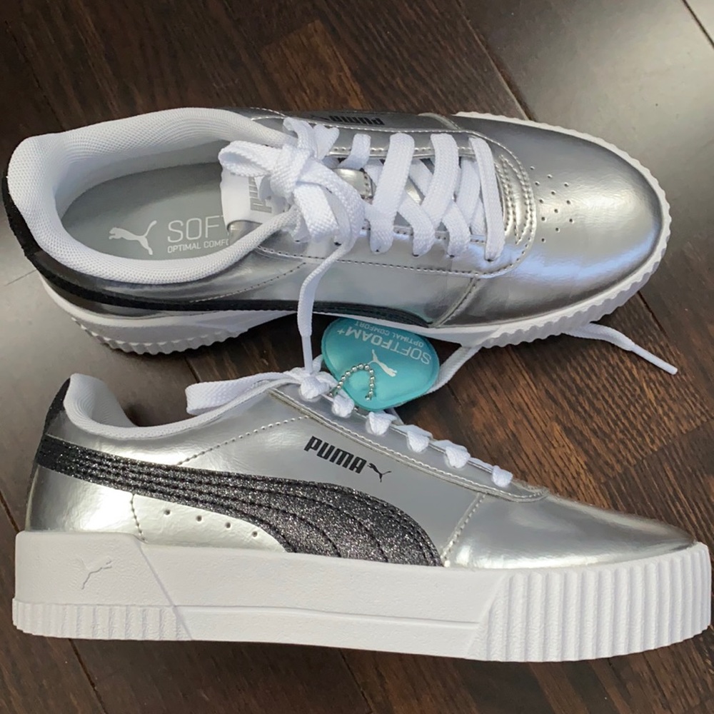 New silver Puma runners